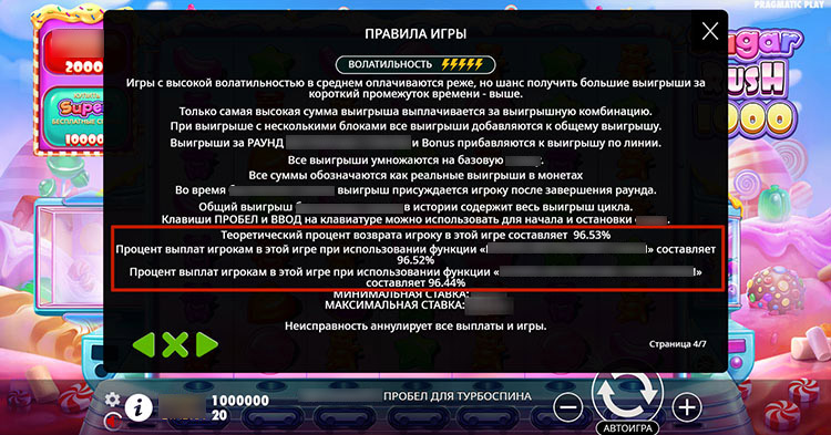 Технические характеристики слота